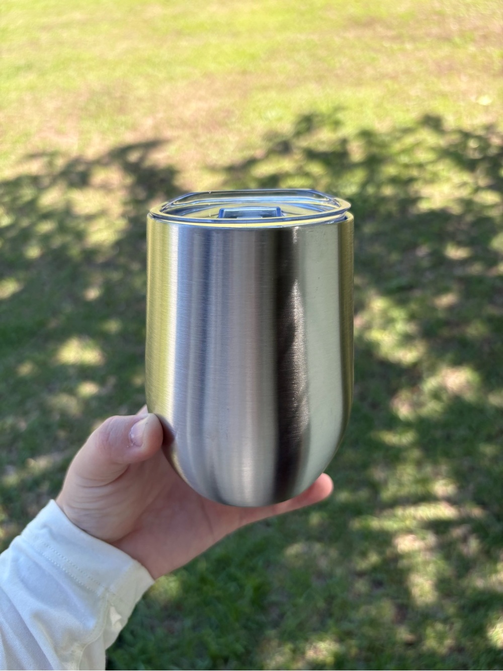 Stainless Steel Insulated Tumbler with Clear Lid - Silver